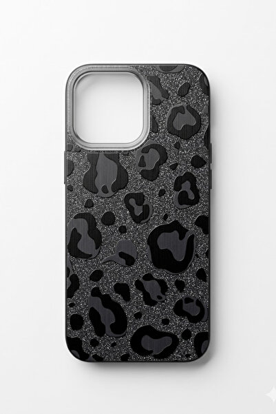 ADR Phone Accessories İphone 12 / 12 Pro Leopar Desenli Simli Telefon Kılıfı ...