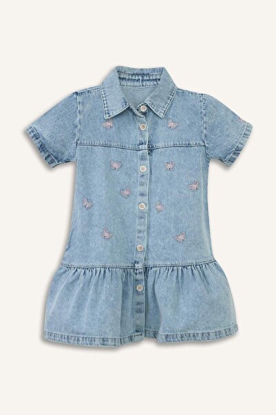 DeFacto Κοντομάνικο βαμβακερό φόρεμα για κοριτσάκι H4410A526SM