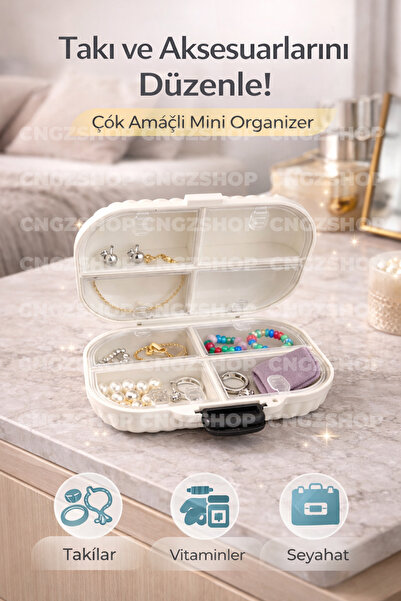 Taşınabilir İlaç Kutusu 7 Gün + 1 Yedek Bölmeli | 8 Bölmeli Büyük Organizer