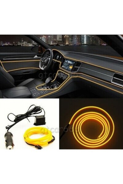 Xenon Bright 5μ Κίτρινο Ηλεκτροφωταύγειαστο Καλώδιο Νέον Αυτοκινήτου (EL Wire...