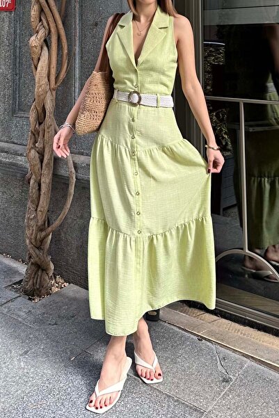 XXL BUTİK Φόρεμα - Κίτρινο - Φουσκωτή φούστα