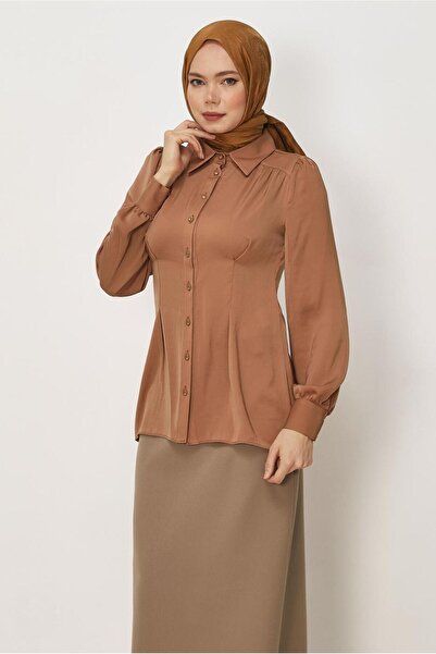 Alvina Λιτό πουκάμισο - Καφέ - Casual