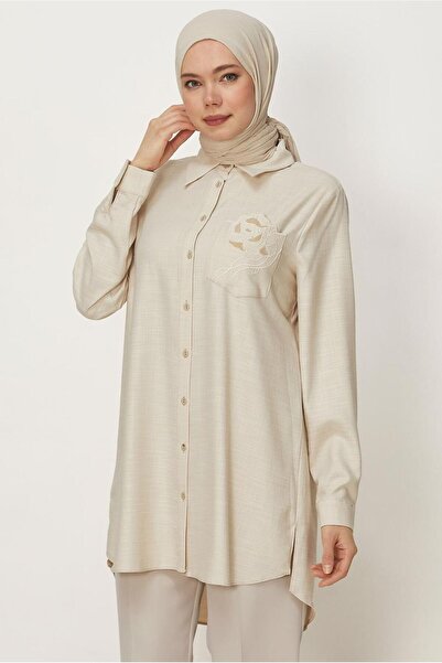 Alvina Λιτό καφτάνι - Μπεζ - Κανονική εφαρμογή