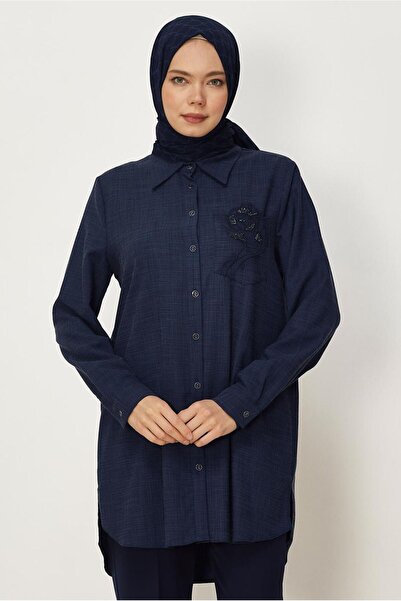 Alvina Λιτό καφτάνι - Ναυτικό μπλε - Κανονική εφαρμογή