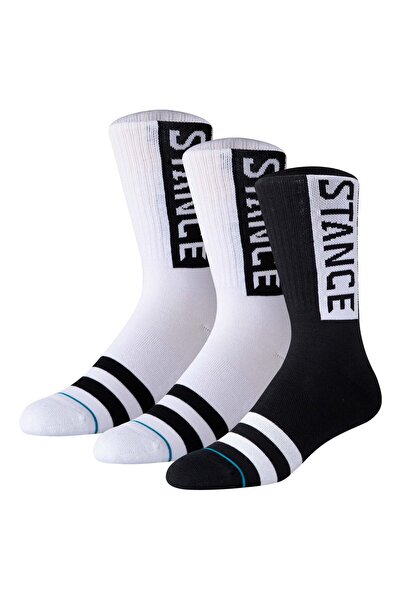 Stance Unisex Socken, 3er Pack - OG Crew, Logo, Crew Socken mit Streifen
