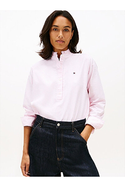 Tommy Hilfiger Relaxed Fit Ruffle Collar Oxford Shirt