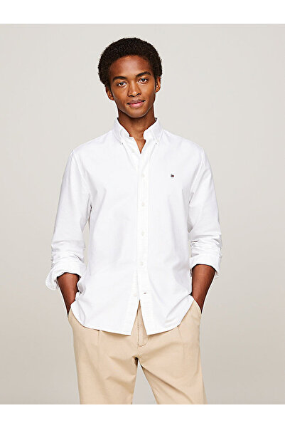 Tommy Hilfiger erkek solid heritage oxford gömlek