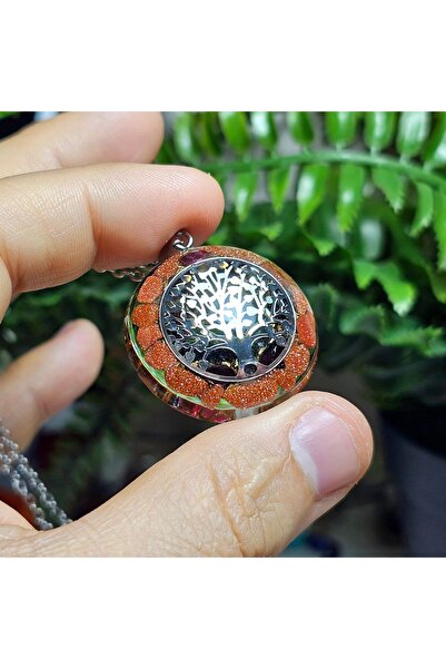 Singincraft Silver Tree of Life Orgonite Necklace - Brown Star Stone (Handmade Design Products)