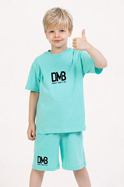 DMB BOYS & GIRLS Καλοκαιρινό εμπριμέ βαμβακερό αθλητικό σετ για αγόρια με κον...