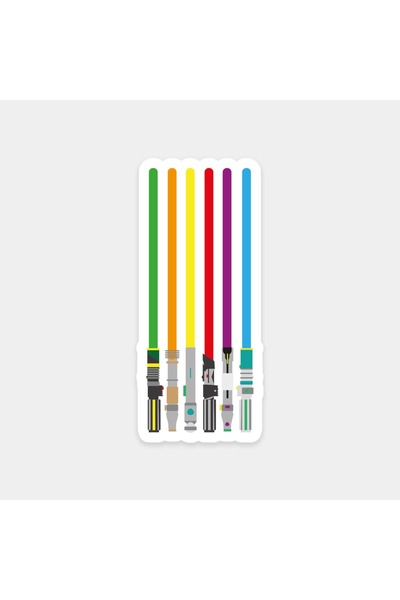 The Sticker Story. ملصق سيوف مضيئة ملونة