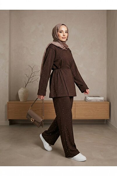 unika boutique طقم ربط جانبي مرصع بالأحجار