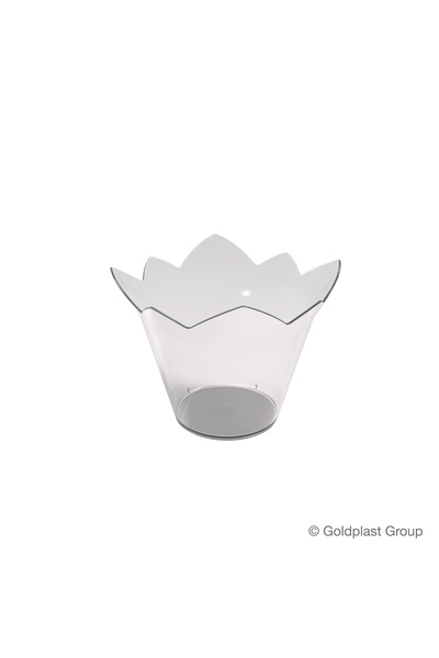 GOLDPLAST Cupe desert din plastic reutilizabil in forma de nufar, 70ml, 25 bu...