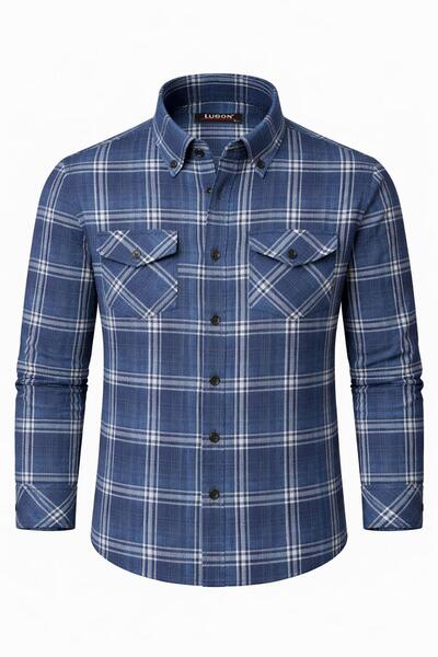 CLASSİCS MEN Ανδρικό πουκάμισο Lugon Classic με διπλή τσέπη και μακριά μανίκι...