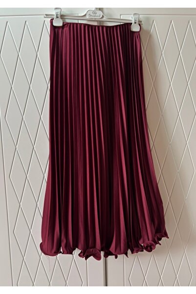 Butik PLİSELİ BELİ LASTİKLİ UZUN ETEK
