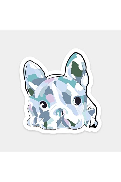 The Sticker Story. ملصق فني لكلب البولدوغ الفرنسي