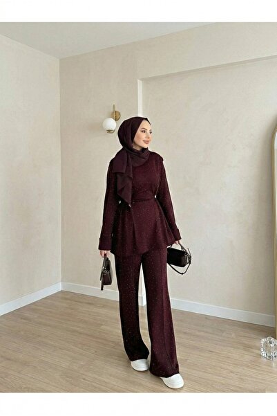 unika boutique طقم ربط جانبي مرصع بالأحجار