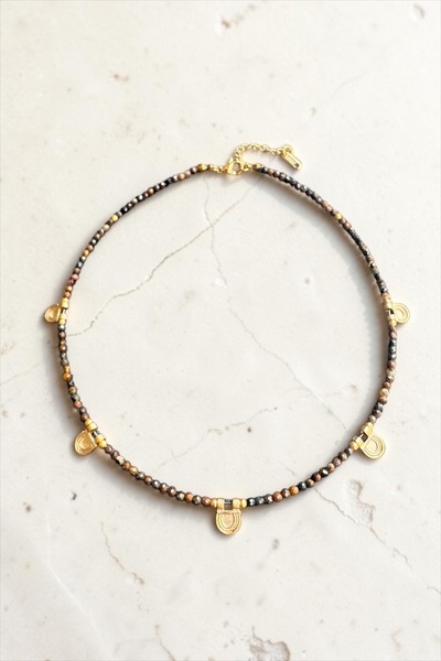 bemoreatelier Mini Kaplan Gözü Taşlı Altın Kaplama Kolye