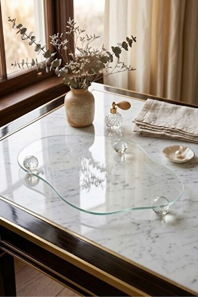 Eviniz güzel Kristal Elmas Ayaklı Bulut Tepsi– Dekoratif Organizer & Şık Masa...