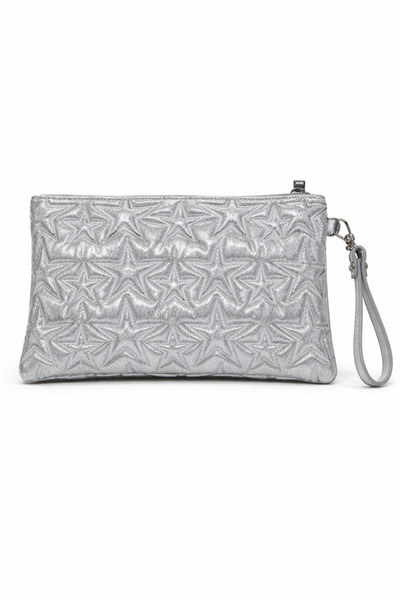 SHIKIRTI Μαλακή γυαλιστερή γυναικεία τσάντα χαρτοφυλακίου με αστεράτο σχέδιο ...