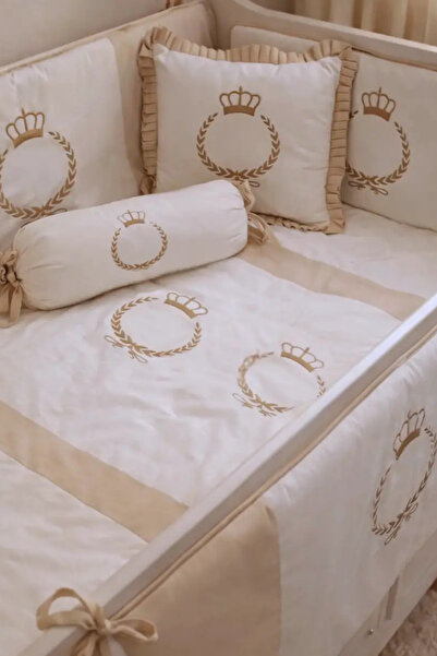 Kista Baby طقم نوم للأطفال طقم غطاء لحاف كراون بني 80x130