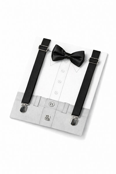 HER ŞEY NOTA www.herseynota.com Μαύρο παπιγιόν και σετ με τιράντες για αγόρια...