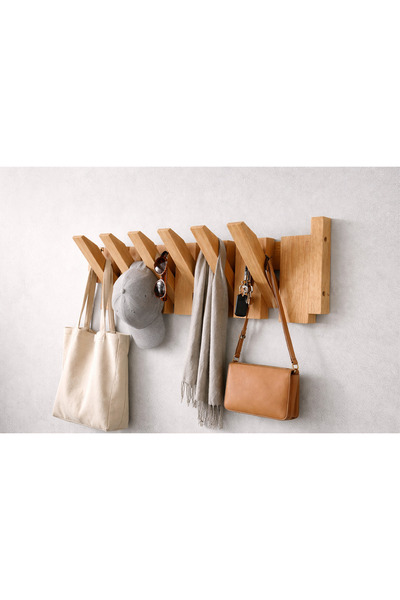 sgeteknoloji Katlanabilir Ahşap Duvar Askılığı – 40x14 cm