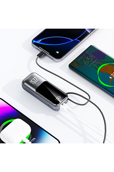 Genel Markalar CP-01 10.000mAh 22.5W Süper Hızlı Şarj Powerbank - Ultra Kompakt ve Kordon Kablolu