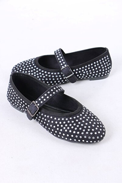 sefayol Magali Black Suede Γυναικεία Flat Παπούτσια Μπαλαρίνες