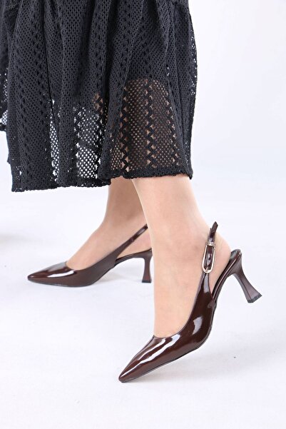 sefayol Γυναικεία παπούτσια με τακούνι Nicola Brown από λουστρίνι