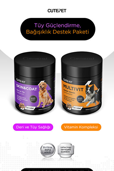 CutePet Köpek Tüy Sağlığı & Bağışıklık Destek Pakedi