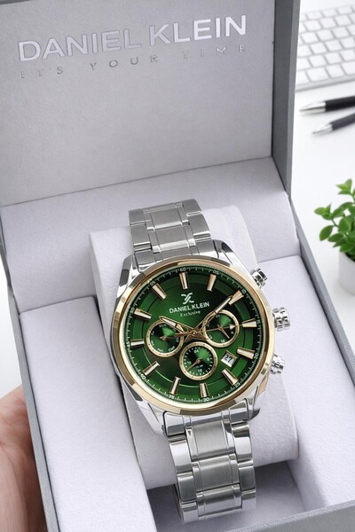 Daniel Klein ساعة يد رجالية مقاومة للماء 3 ATM مع وظائف داخلية نشطة وضمان لمد...