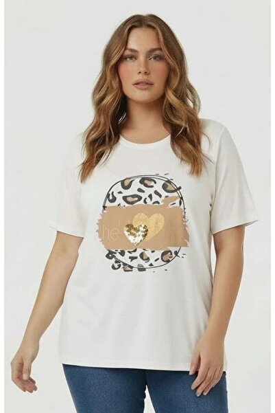 RMG Μπλουζάκι με στάμπα σε μεγάλο μέγεθος με λεπτομέρειες από πούλιες και παγ...