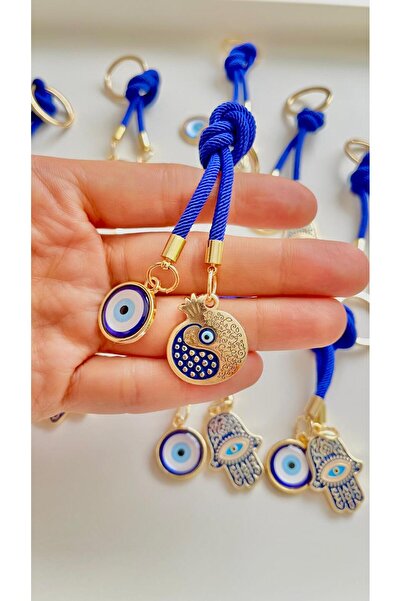 Cassime Μπρελόκ με μοτίβο του Κακού Ματάκι και κορδόνι σε μπλε ναυτικό στυλ