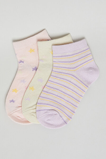 R&B 3 Pack Patterned Ankle Socks