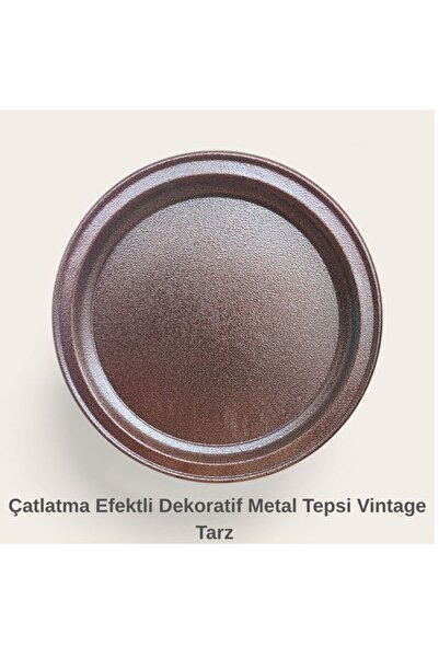 EceAksesuar Bakır Dövme Dekoratif Metal Tepsi | Modern & Vintage Şık Tasarım ...