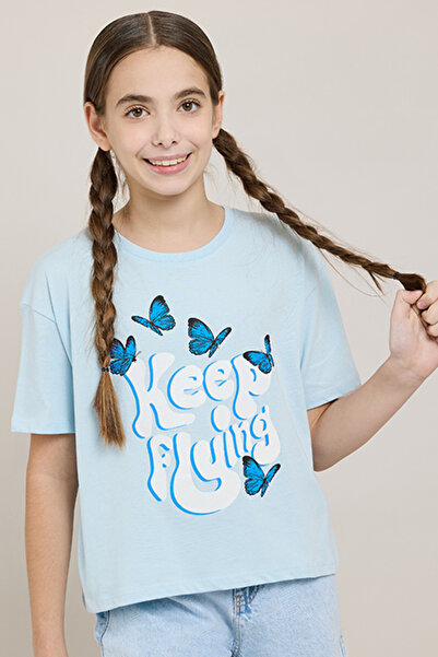 R&B Printed T-Shirt with Crew Neck and Short Sleeves