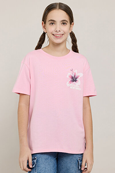 R&B Printed T-Shirt with Crew Neck and Short Sleeves