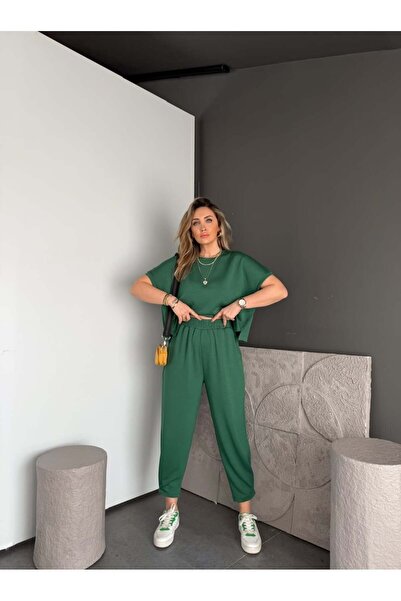 Zerrincan Giyim Yeşil T Kol Likralı Modal Takım