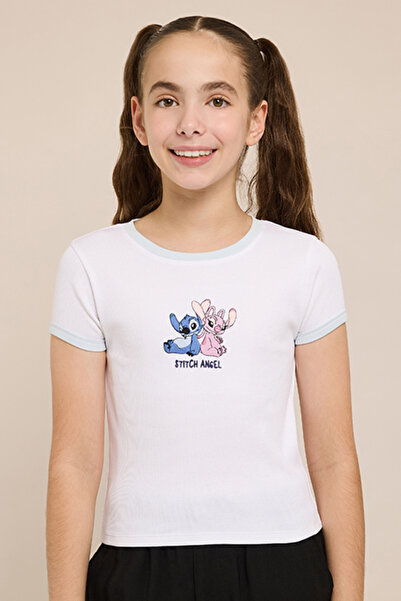 R&B Angel & Stitch T-Shirt with Crew Neck and Short Sleeves