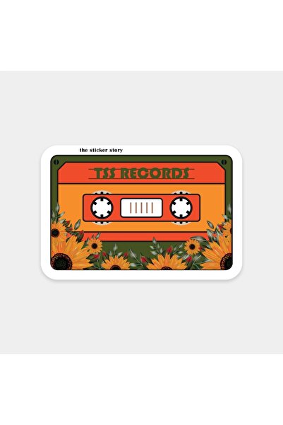 The Sticker Story. ملصق زهور على شكل شريط كاسيت من TSS Records