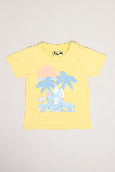 R&B Printed T-Shirt with Crew Neck and Short Sleeves