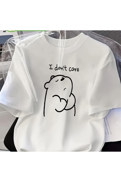 Vordevia Δεν με νοιάζει το "Δεν με νοιάζει " εμπριμέ βαμβακερό μπλουζάκι over...