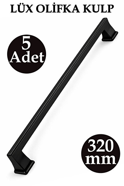 Badem10 LÜX OLİFKA Μαύρο ματ 320 mm Λαβή Συρταριού 5 Τεμαχίων Σετ Λαβές Ντουλ...