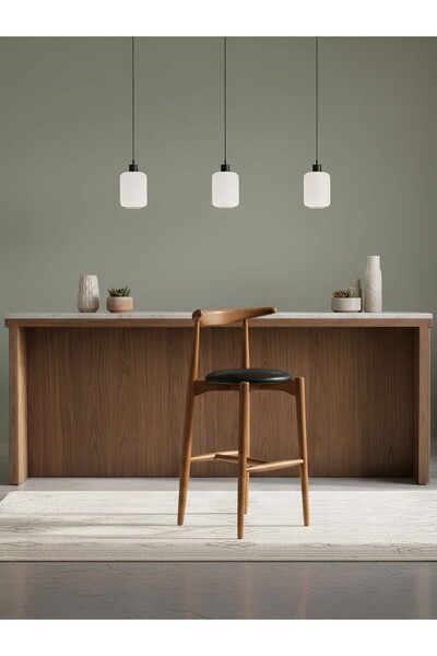 Gazzini Furniture Aarhus İskandinav Ahşap Bar Sandalyesi