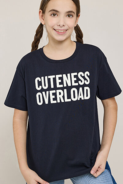 R&B Typography Print T-Shirt with Crew Neck and Short Sleeves