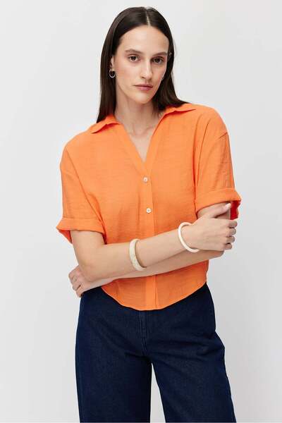 PAULMARK Γυναικείο πουκάμισο με οβάλ κόψιμο