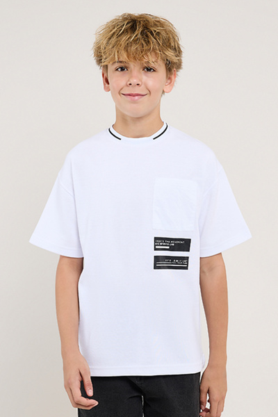 R&B Printed T-Shirt with Crew Neck and Short Sleeves