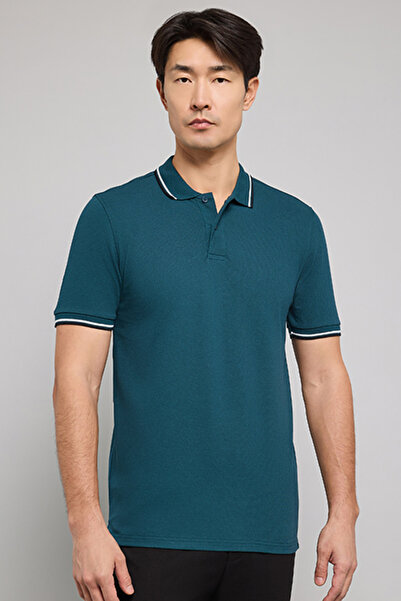 R&B Tipping Detail Polo T-Shirt with Short Sleeves