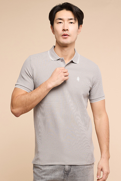 R&B Logo Detail Polo T-Shirt with Short Sleeves