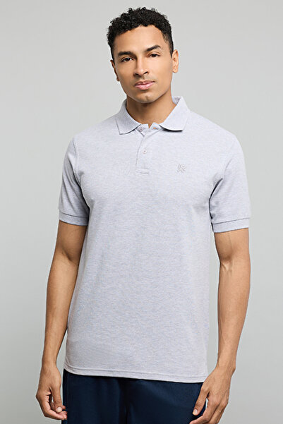 R&B Textured Polo T-Shirt with Short Sleeves